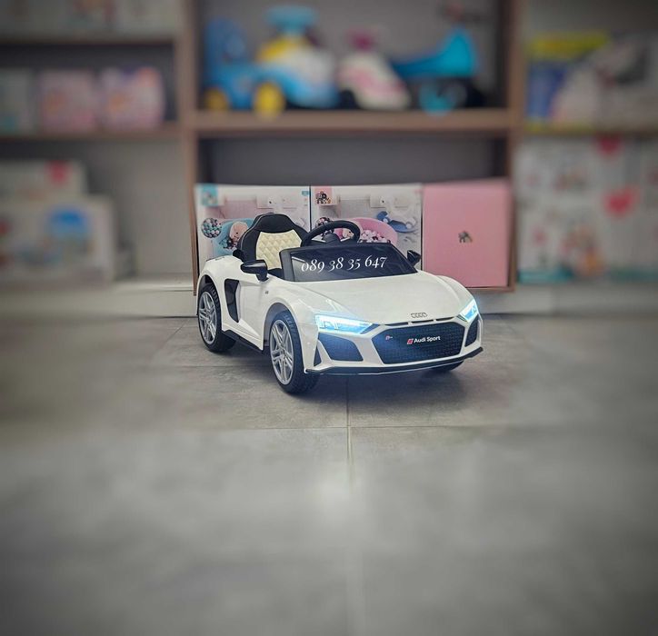 ТОП ЦЕНА!НОВО!Акумулаторна кола Audi R8 с 12V батерия,меки гуми,USB