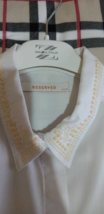 Cămașă Reserved, culoare albă, mărime 36, stare foarte bună