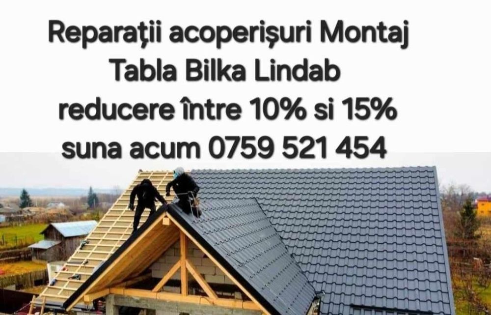 Reparații Acoperișuri Timișoara Montaj Tabla BILKA hidroizolații