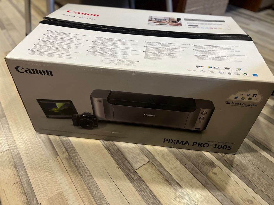 Canon pixma 100 Pro + кашон с мастила и аксесоари