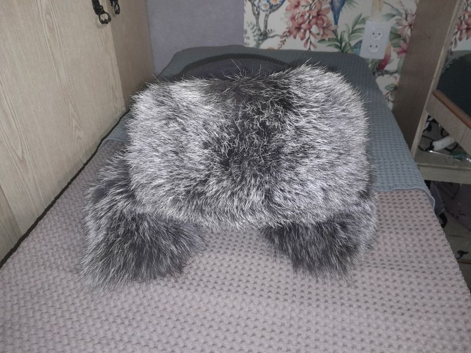 Шапка натуральная кожа,мех.