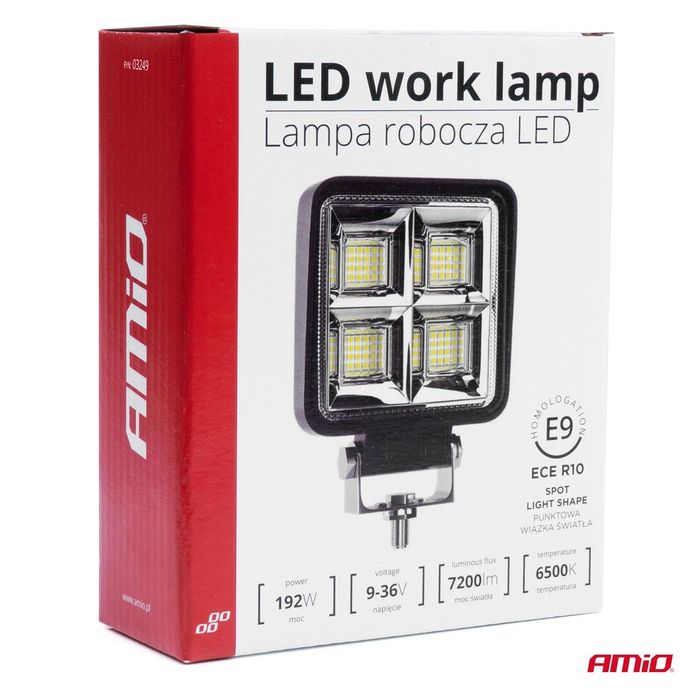 работна лампа халогенна led прожектор awl38 64 led 192w 12v 24v 1 ...