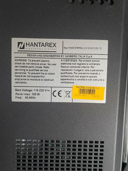 Телевизор HANTAREX Италия