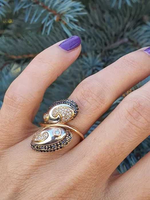 Inel 18 kt cu Diamante naturale si negre