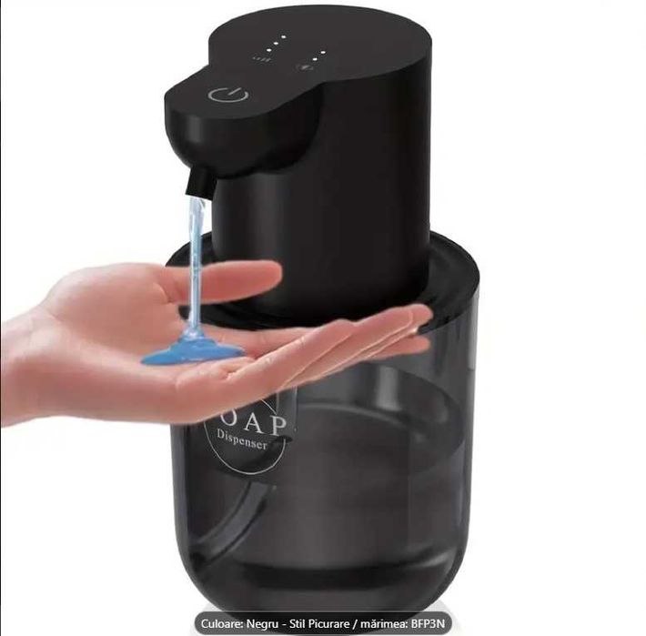 Dispenser de sapun spuma/lichid, automat, senzor, reincarcabil, IPX5