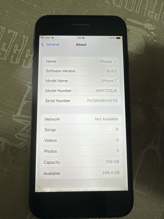 iphne 7 ,256 gb , liber reta