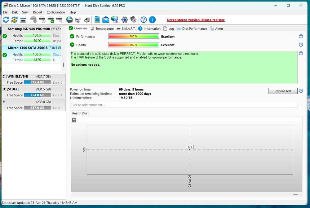 SSD Micron 1300 256GB M.2 Sata , 2280+Rack Sata - M.2 Sata