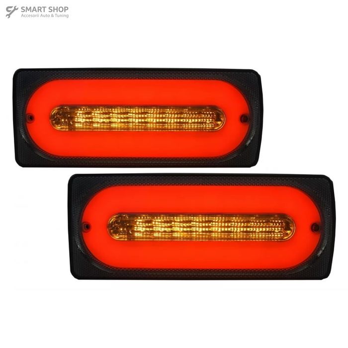 Stopuri Full LED Fumurii cu Bandouri Laterale Negre Mercedes W463 G-Cl