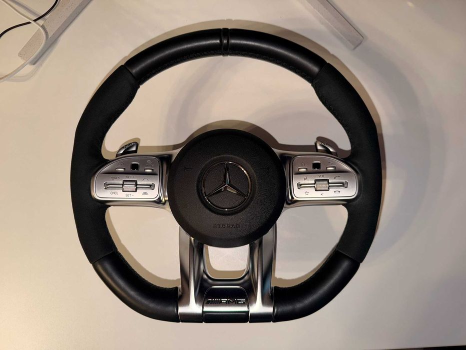 Оригинален AMG волан Mercedes-Benz GLE/GLS/E/C/S 53 AMG W167/W213/W166/W205 – кожа, Alcantara, подгрев, Distronic