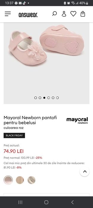 Pantofiori botez Mayoral din piele