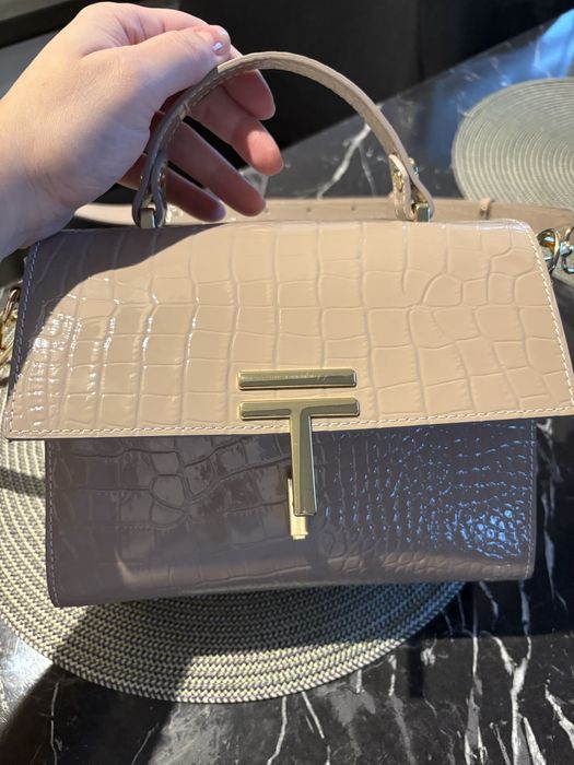 Geanta piele naturala Atelier Tanna nude croco editie limitata