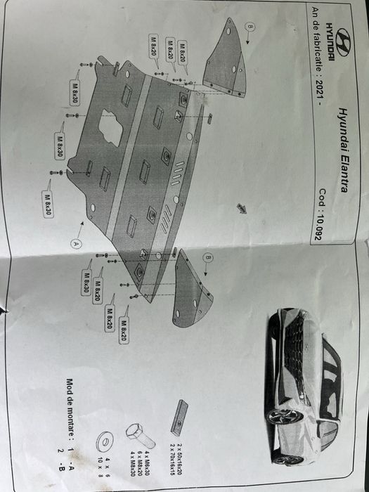 Scut motor metalic Hyundai Elantra 2021-Prezent