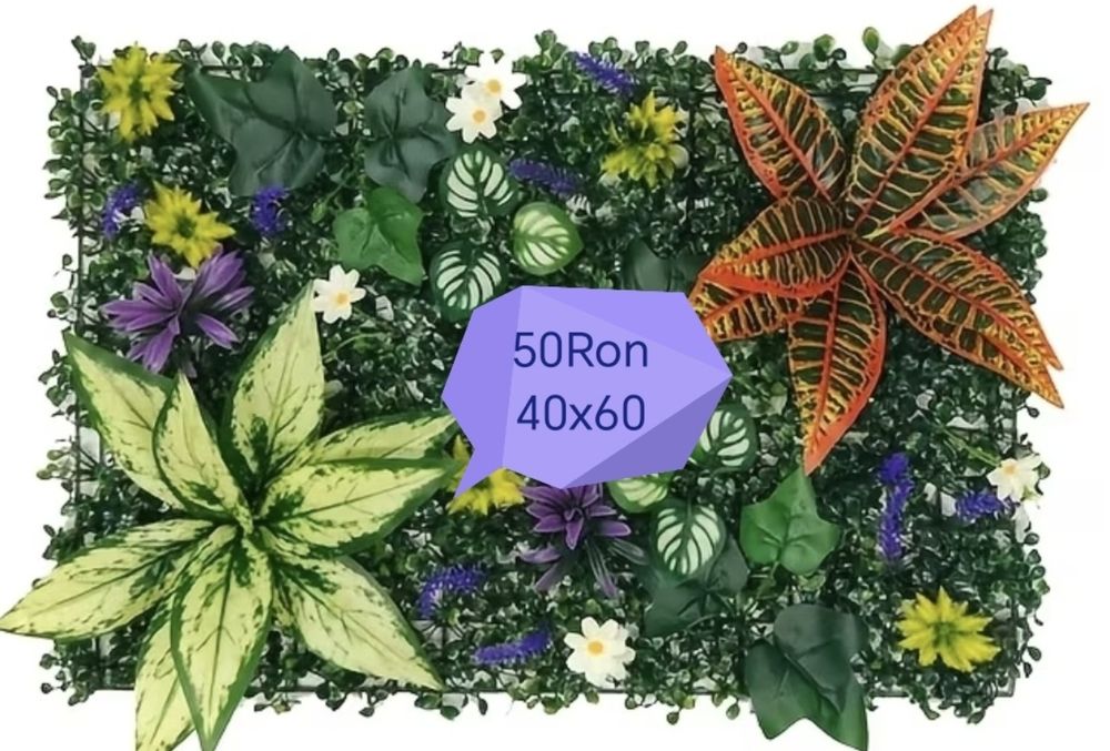 Panou decorativ frunze verzi din plastic și decorațiuni mașina