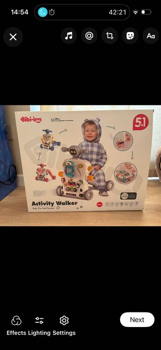 5 в 1 многофункционална уокър, тротинетка, маса за активност