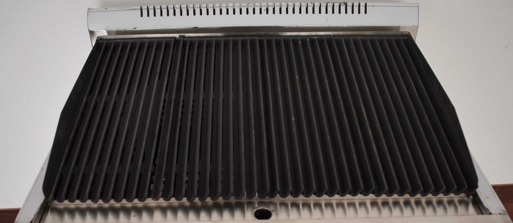 Grill profesional roca vulcanica, gaz LPG, placi fonta, 2 zone
