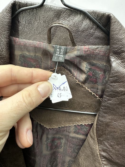 Vesta moto din piele maro XXL fermoar defect