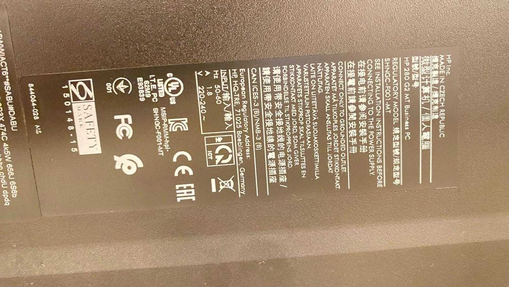 HP 280 G2 MT PC, Intel Core i5-6500 3.20 Ghz, 16GB Ram, 480Gb SSD