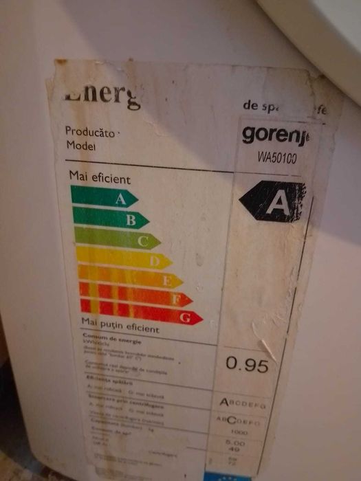 Mașină de spălat Gorenje WA50100 clasă energetică A – 360 lei FIX
