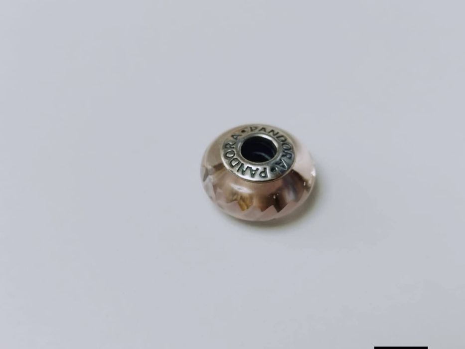 Charm Pandora 925 Murano Zig Zag Rosa Fuori