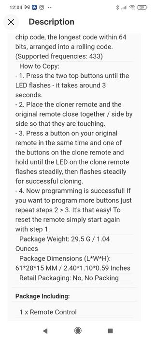 Telecomanda poarta 433 MHz