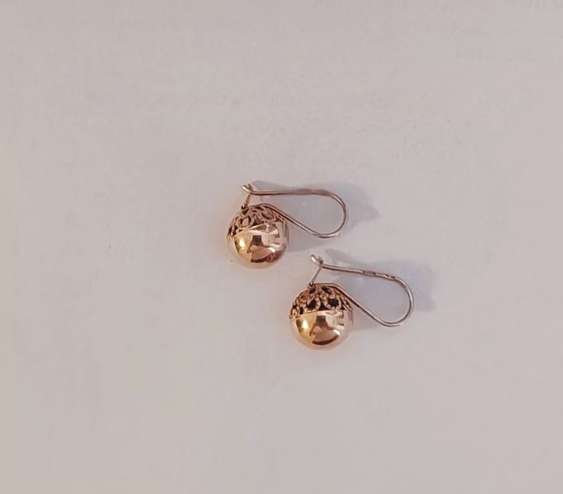 Серьги шар золото 585