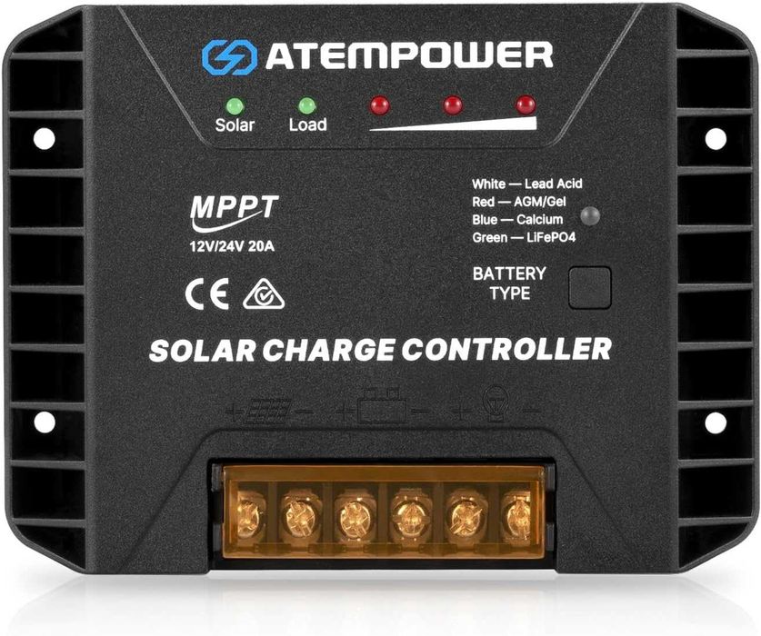 Controller Solar MPPT ATEM POWER 20A - 12V/24V - LiFePO4/AGM/Gel - Nou