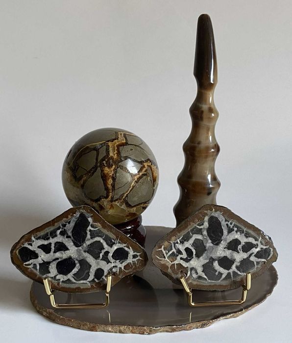 Decor Cristale - Corn Natural & Septaria - Set Pietre Semipretioase