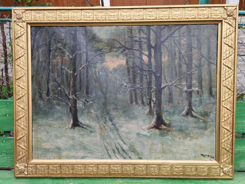 Tablou Aurel Fratila 1924 ulei pe carton dimensiune mare
