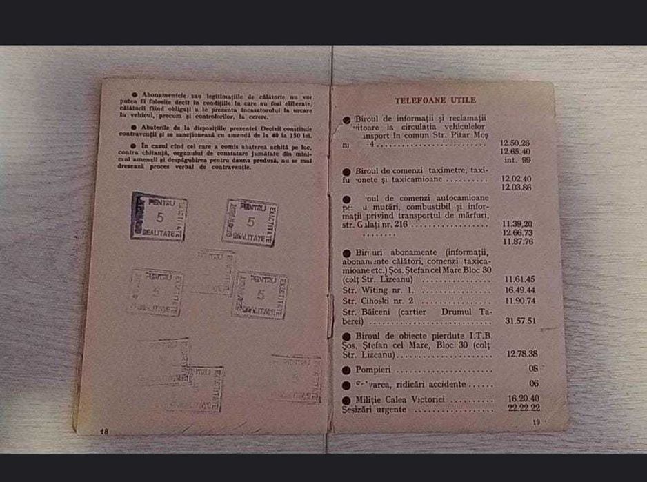 Ghidul traseelor de transport în comun ITB (inclusiv hartă) - 1968