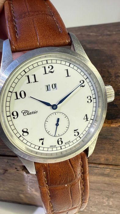 Ceas Classic calendar aviator quartz 42mm Swiss made militar