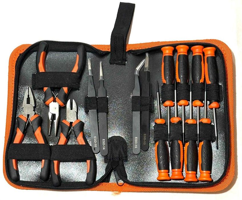 Trusa scule precizie 13 unelte Clesti, surubelnite, pensete