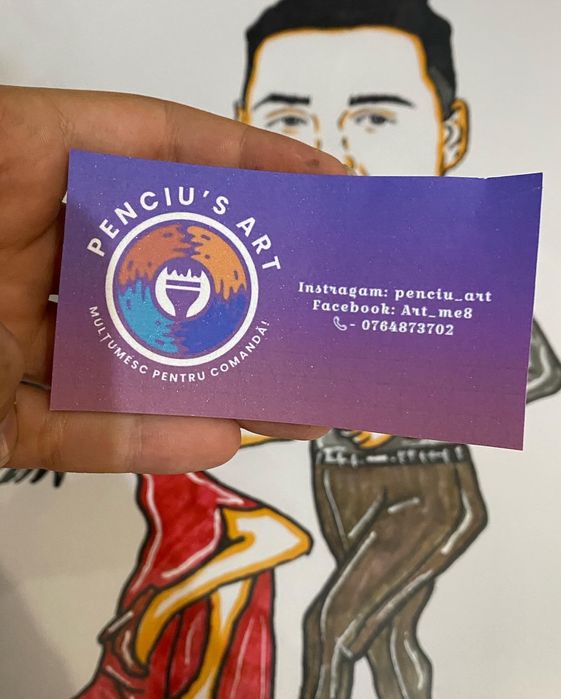 Caricaturi realizate in culori +rama si impachetare cadou