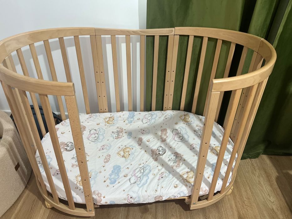 Vând pătuț bebe Maribelle 9 în 1 – Rotund/Oval, culoare Cappuccino