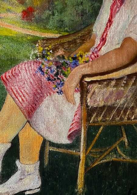 F INTERESANT! Tablou f VECHI, ul/pz, MARE 90x70cm+Rama sem ERDELY BELA