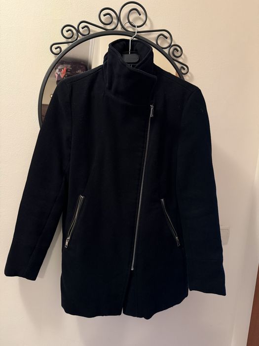 Дамско черно палто