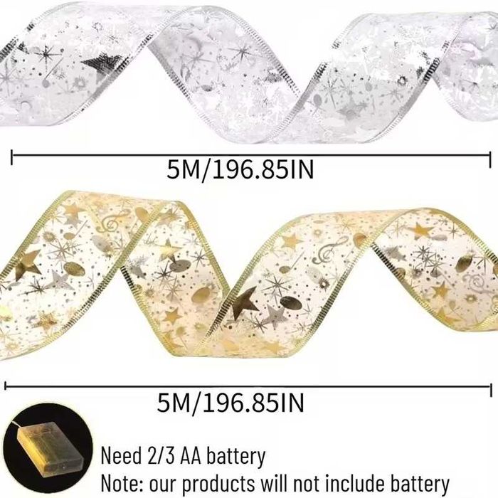 5 метра, коледна гирлянда с вградени LED светлини