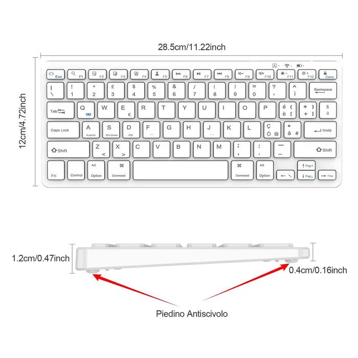Tastatura Bluetooth TQQ ultra subtire reincarcabila design ergonomic