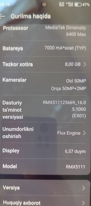 Relme 15t  8 ga 128 gb