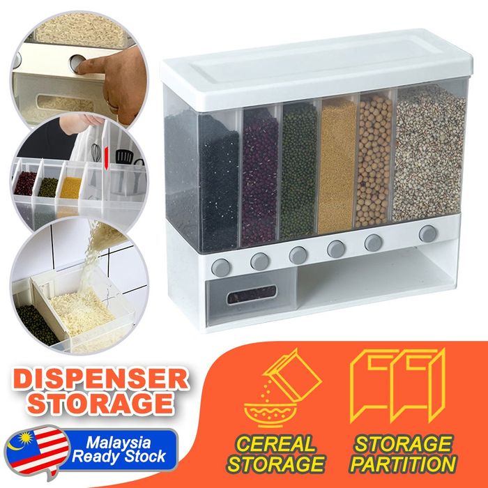 Доставка бесплатная Разделенный контейнер для хранения круп и зерновых