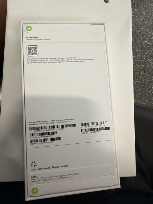 Неразопакован iPhone 18Pro 256GB
