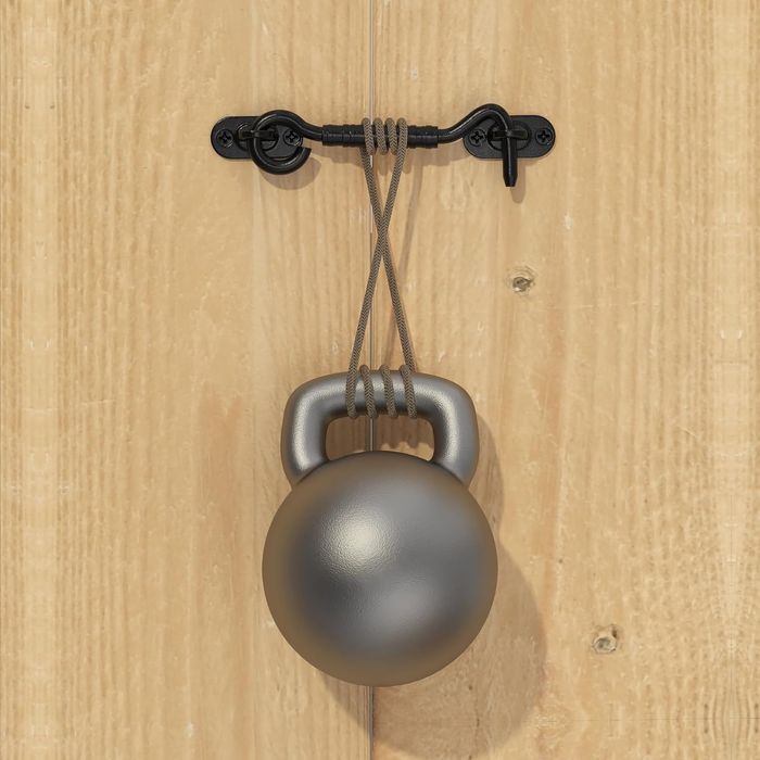 Двойни дръжки за плъзгащи врати, въглеродна стомана, 30 см, черни