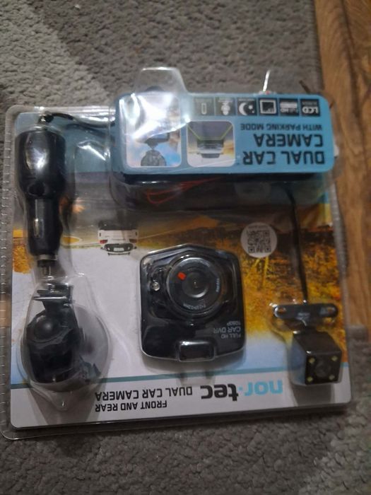 Camera auto DVR Nor-Tec, duala, HD 720p, neagra, 7x6,5x3cm