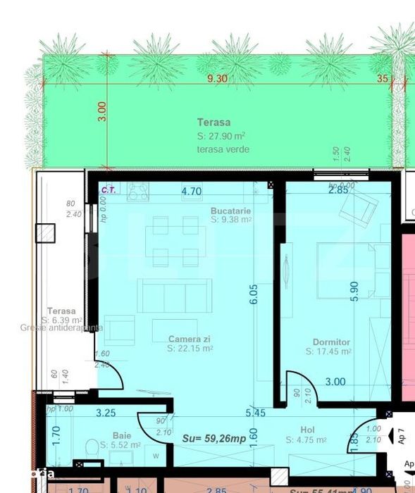 Apartament 2 Camere Open-Space | Terasa 28 mp | Zona Aradului