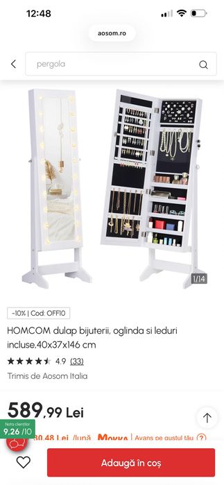 Vând dulap pentru bijuterii