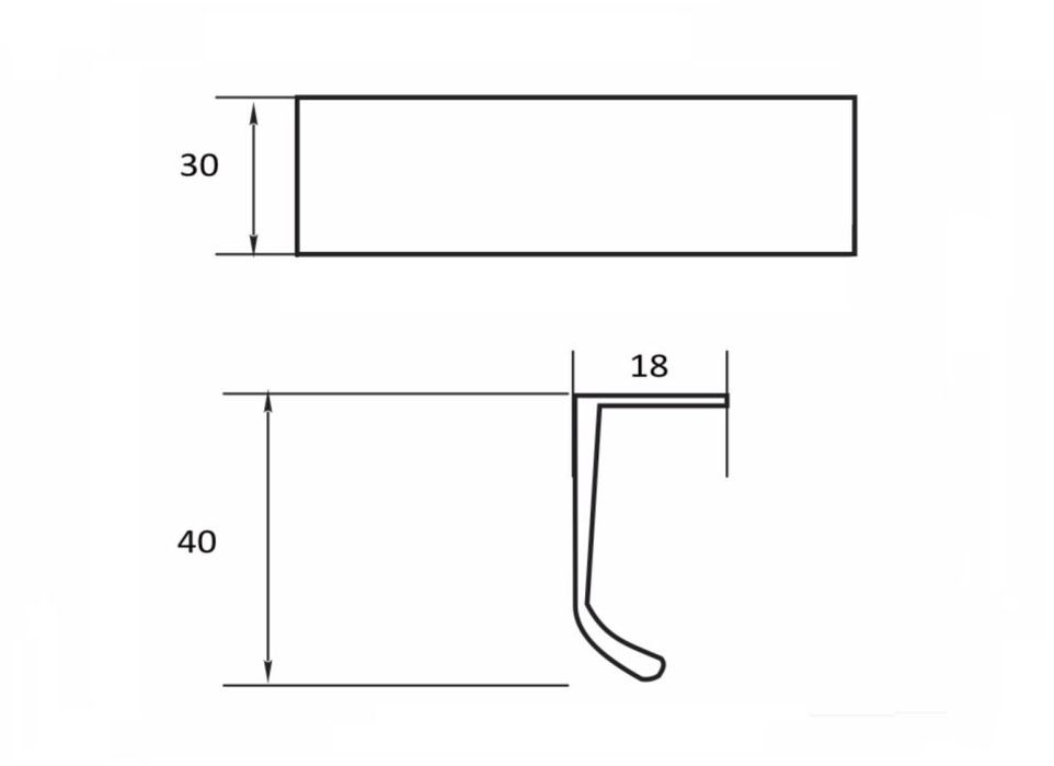 Set 7 manere metalice negre  profil 350 mm