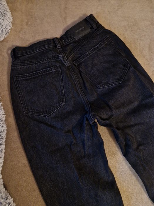 blugi drepți Pull&Bear rupți talie înaltă