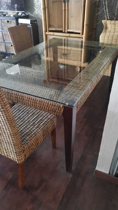 masa comoda bufet  living dining  lemn masiv nobil   ratan mobexpert