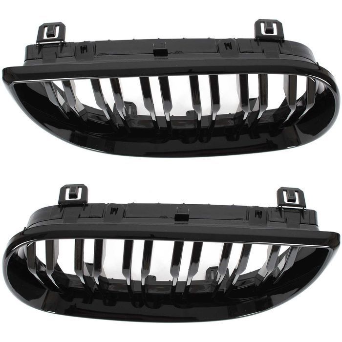Grile duble BMW Seria 1 E87, E81 2004-2007 Negru Lucios