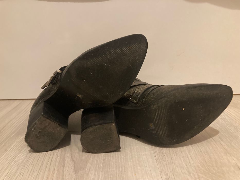 Пролетни боти в цвят състарено сребро, в гръндж стил, размер 38