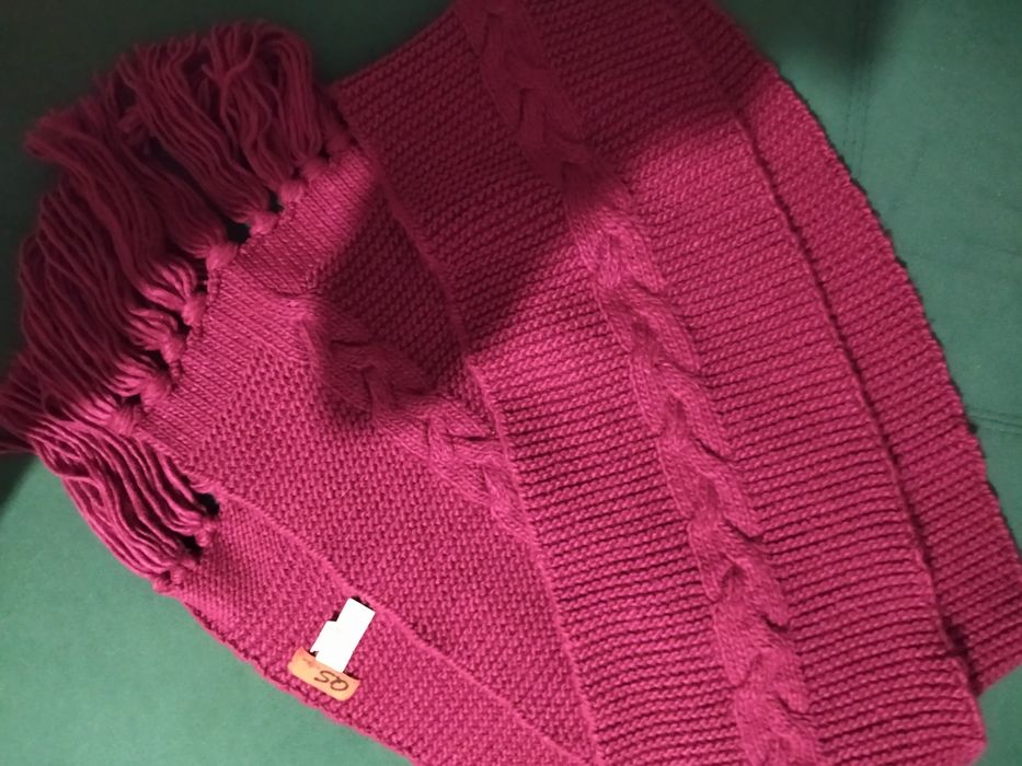 Новый шарф бордовый